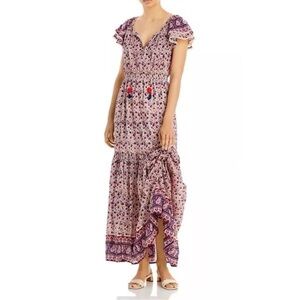 Bell by Alicia Bell (S) Eva Silk/Cotton Bohemian Luxury Paisley Print Maxi Dress